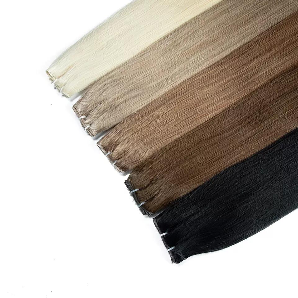 12A New Double Drawn Genius Weft Hair Extension Thin Invisible Seamless Genius Weft Can Be Cut